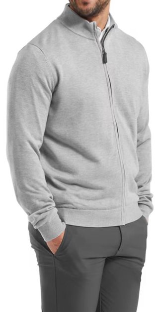 FootJoy Drirelease Full-Zip Lined maglione da uomo, grigio