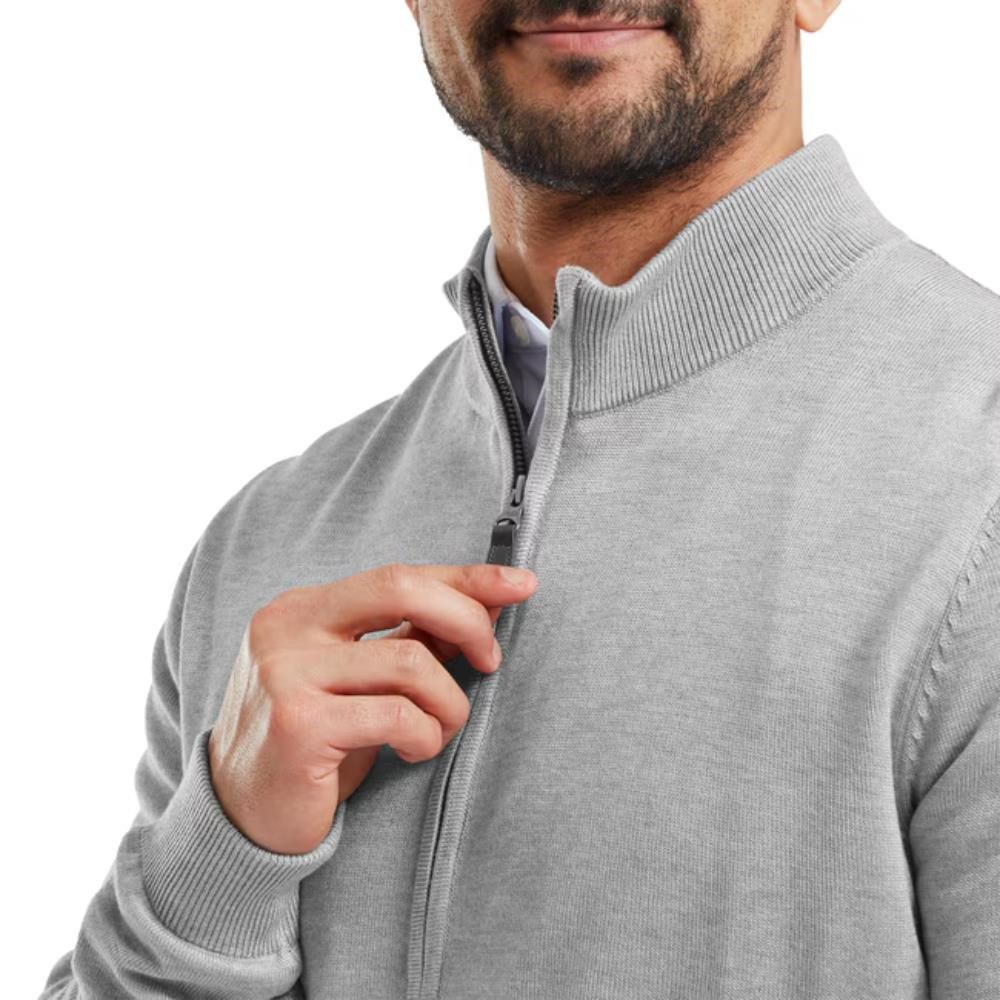 FootJoy Drirelease Full-Zip Lined maglione da uomo, grigio