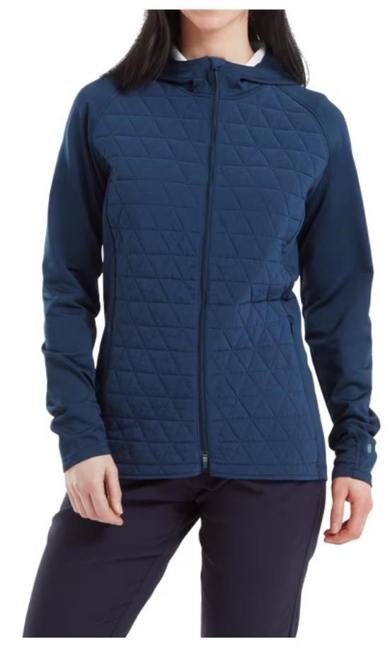 FootJoy ThermoSeries Hybrid felpa con cappuccio da donna, floral tonal navy