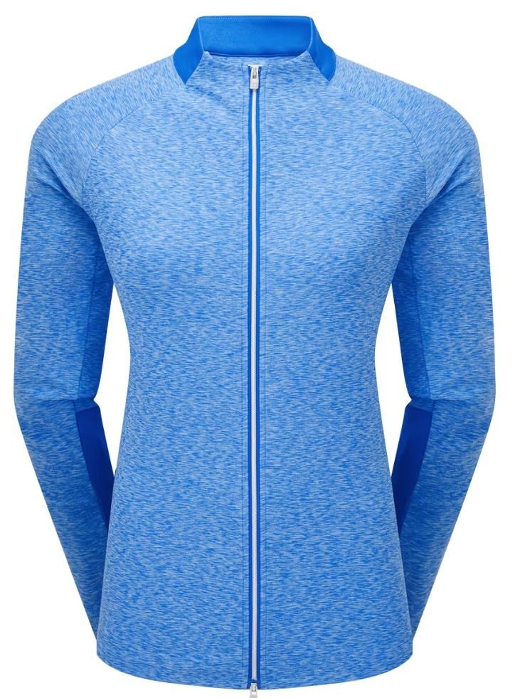 FootJoy Full-Zip Space Dye Thermal Midlayer felpa da donna, blu/acqua