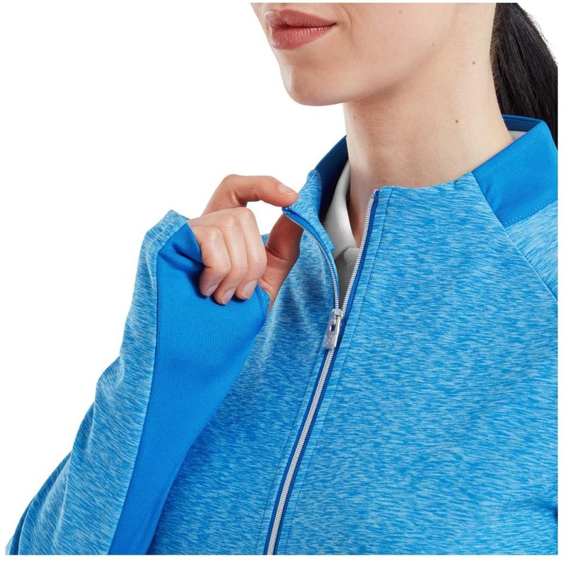 FootJoy Full-Zip Space Dye Thermal Midlayer felpa da donna, blu/acqua