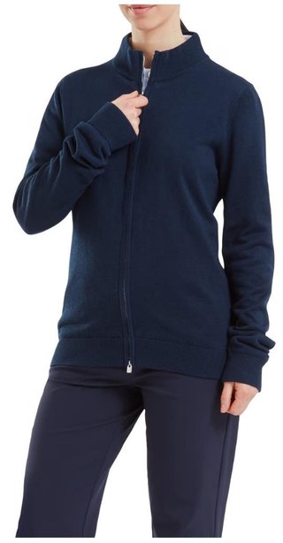 FootJoy Drirelease Full-Zip Lined maglione da donna, navy