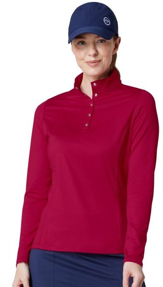 Callaway Thermal Longsleeve Fleece Back Jersey polo da donna, persian red