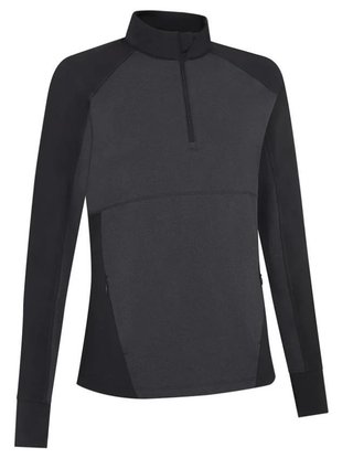 Callaway Lightweight Knit Heathered 1/4 Zip maglia donna a maniche lunghe, ebony heather
