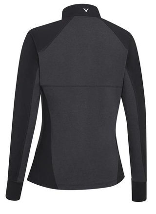 Callaway Lightweight Knit Heathered 1/4 Zip maglia donna a maniche lunghe, ebony heather