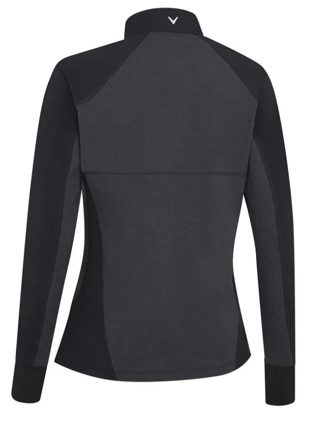 Callaway Lightweight Knit Heathered 1/4 Zip maglia donna a maniche lunghe, ebony heather