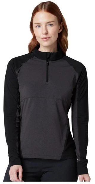 Callaway Lightweight Knit Heathered 1/4 Zip maglia donna a maniche lunghe, ebony heather