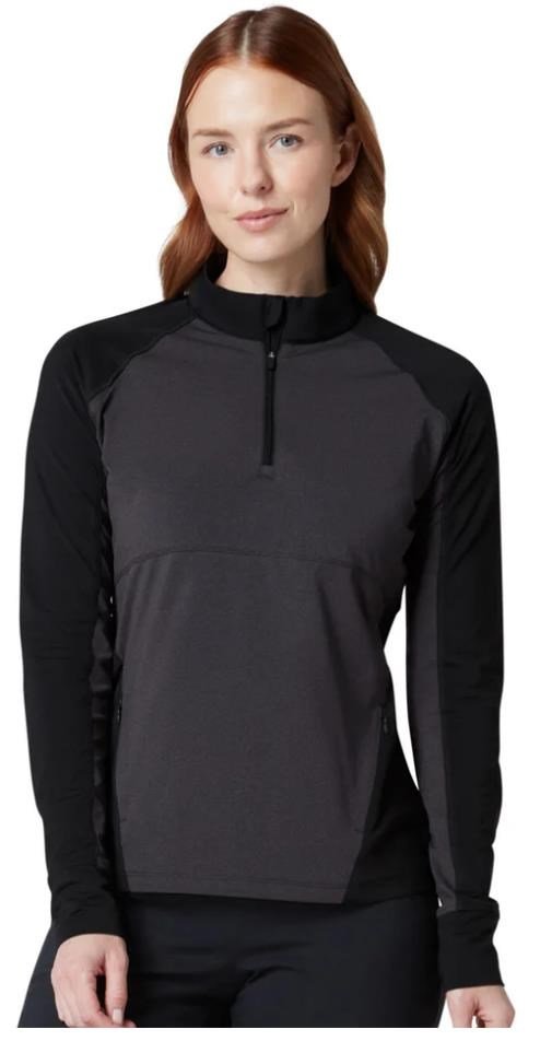 Callaway Lightweight Knit Heathered 1/4 Zip maglia donna a maniche lunghe, ebony heather