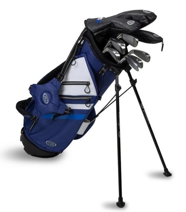 U.S. Kids Golf TS5-57 (145cm) 10-Club set da golf junior, grafite + stand bag, blu navy/bianco