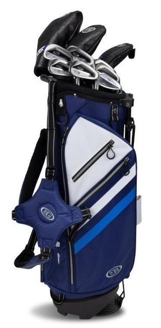 U.S. Kids Golf TS5-57 (145cm) 10-Club set da golf junior, grafite + stand bag, blu navy/bianco