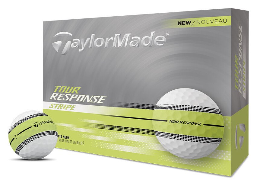 TaylorMade Tour Response Neon Stripe palline da golf (12 palline), giallo