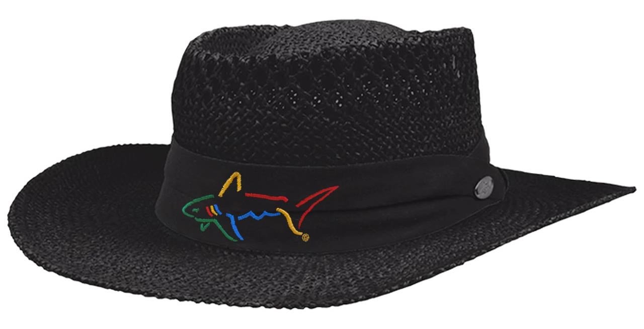 Greg Norman Signature Straw Hat, nero