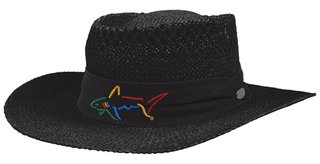 Greg Norman Signature Straw Hat, nero