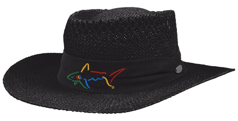 Greg Norman Signature Straw Hat, nero