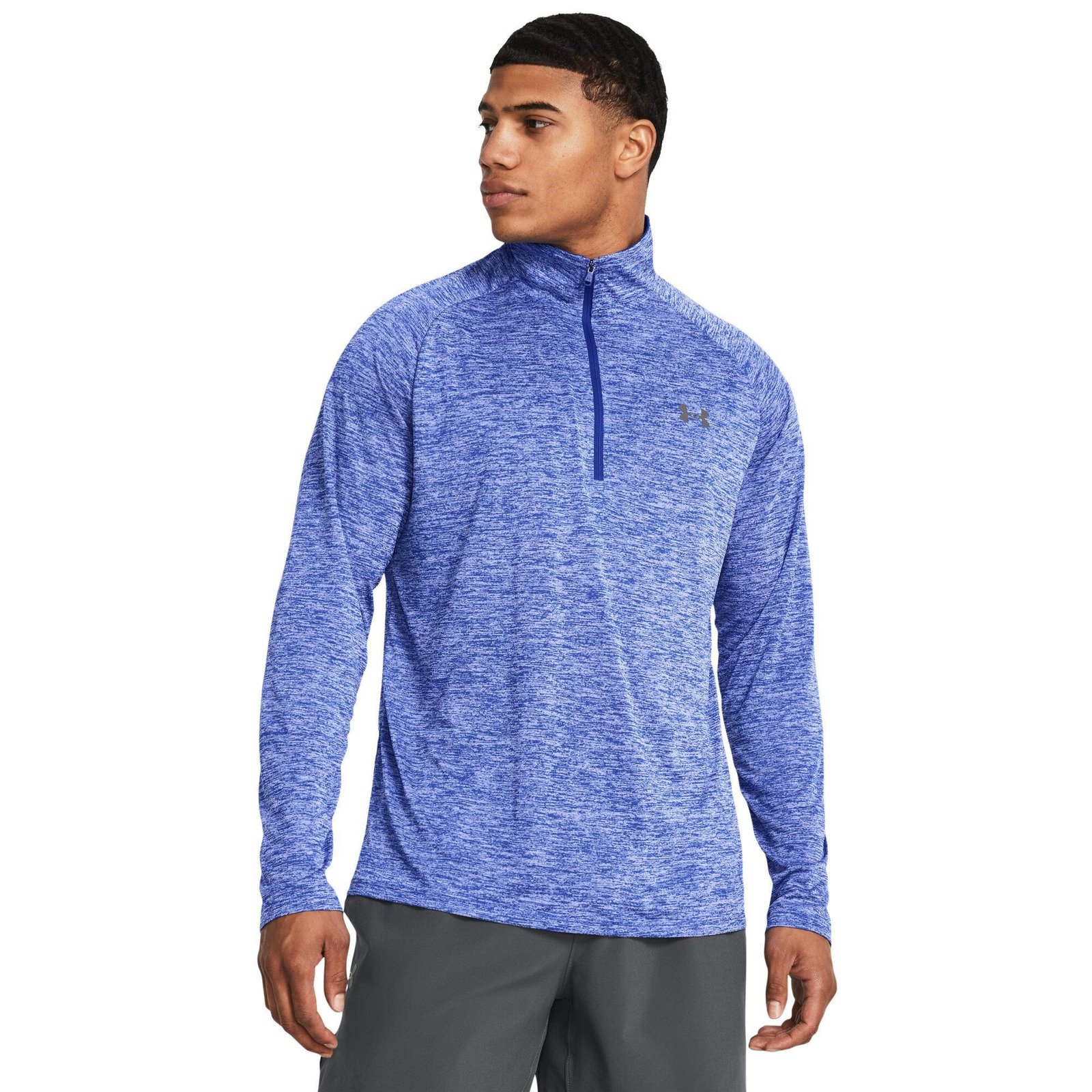 Under Armour Tech 2.0 1/2 Zip maglia a maniche lunghe da uomo, royal white