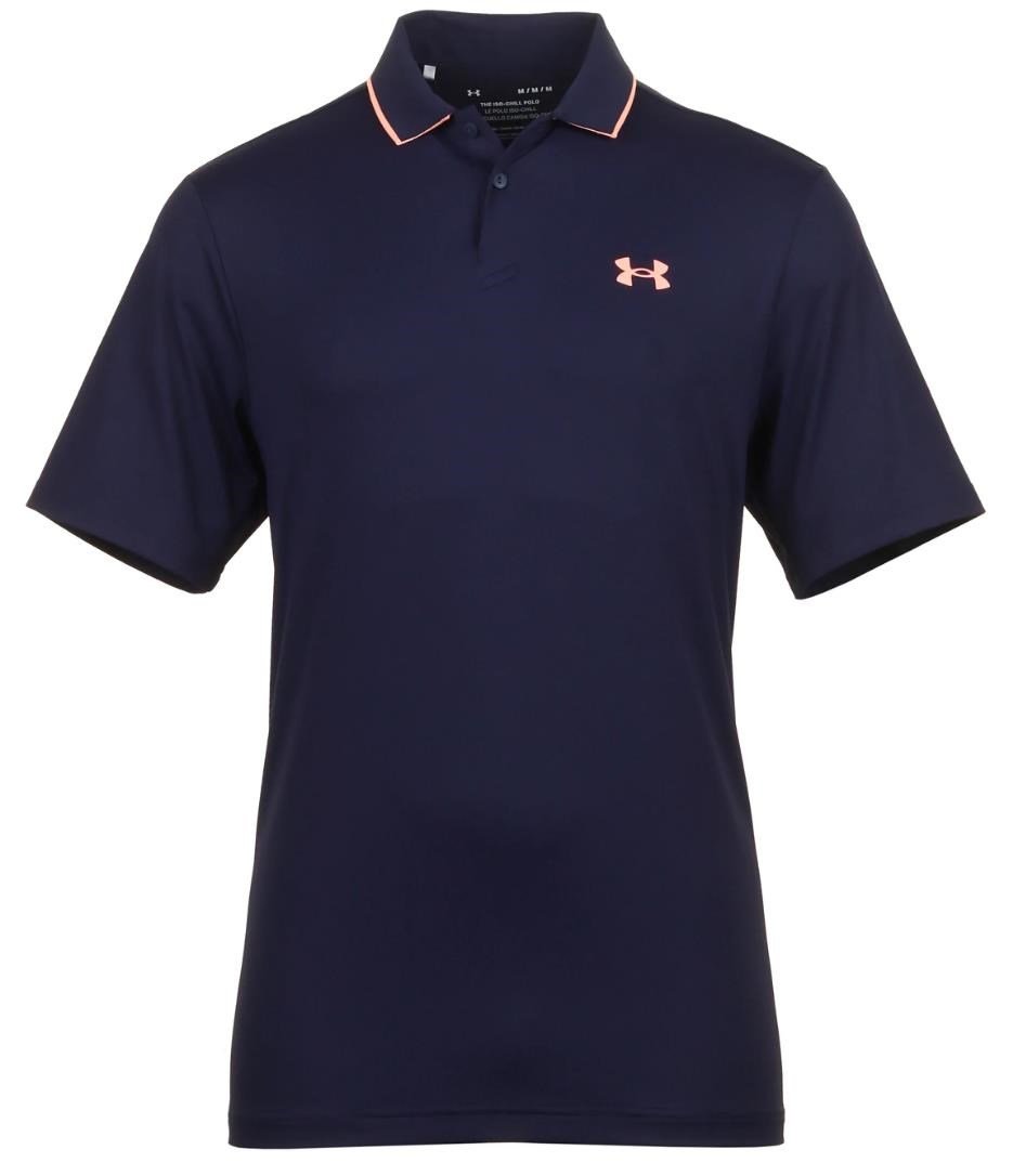 Under Armour Iso-Chill polo da uomo, midnight navy/flare orange