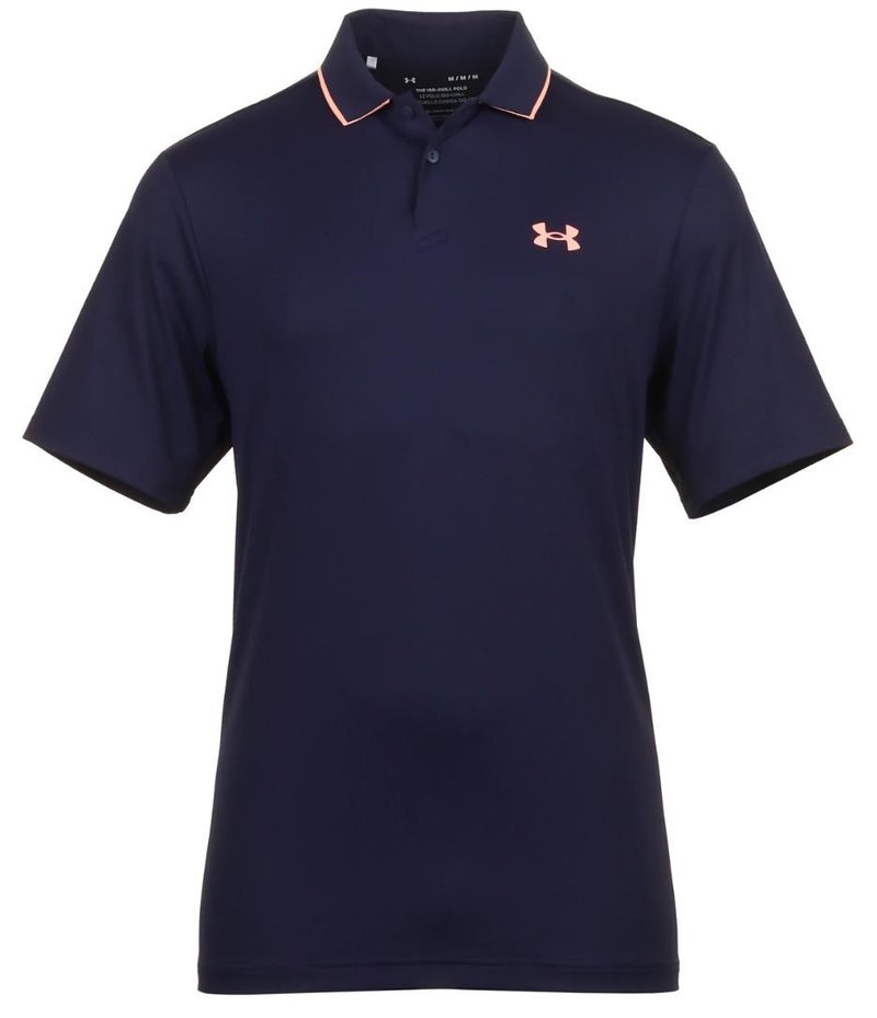 Under Armour Iso-Chill polo da uomo, midnight navy/flare orange
