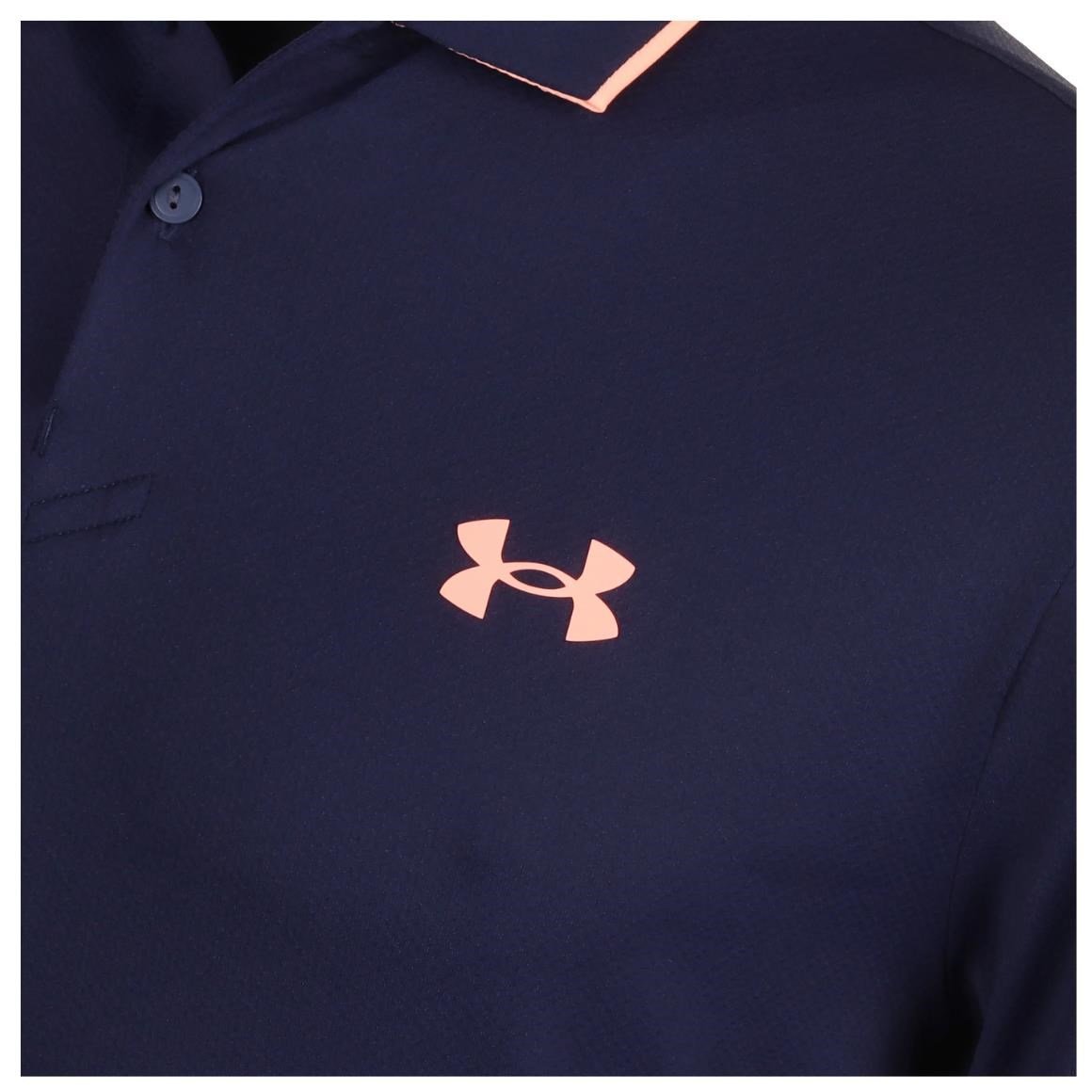 Under Armour Iso-Chill polo da uomo, midnight navy/flare orange