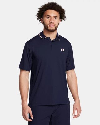 Under Armour Iso-Chill polo da uomo, midnight navy/flare orange
