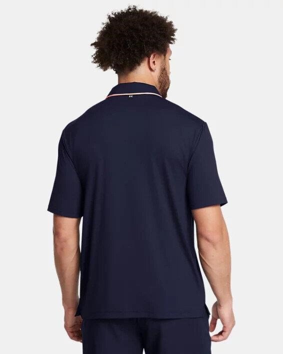 Under Armour Iso-Chill polo da uomo, midnight navy/flare orange