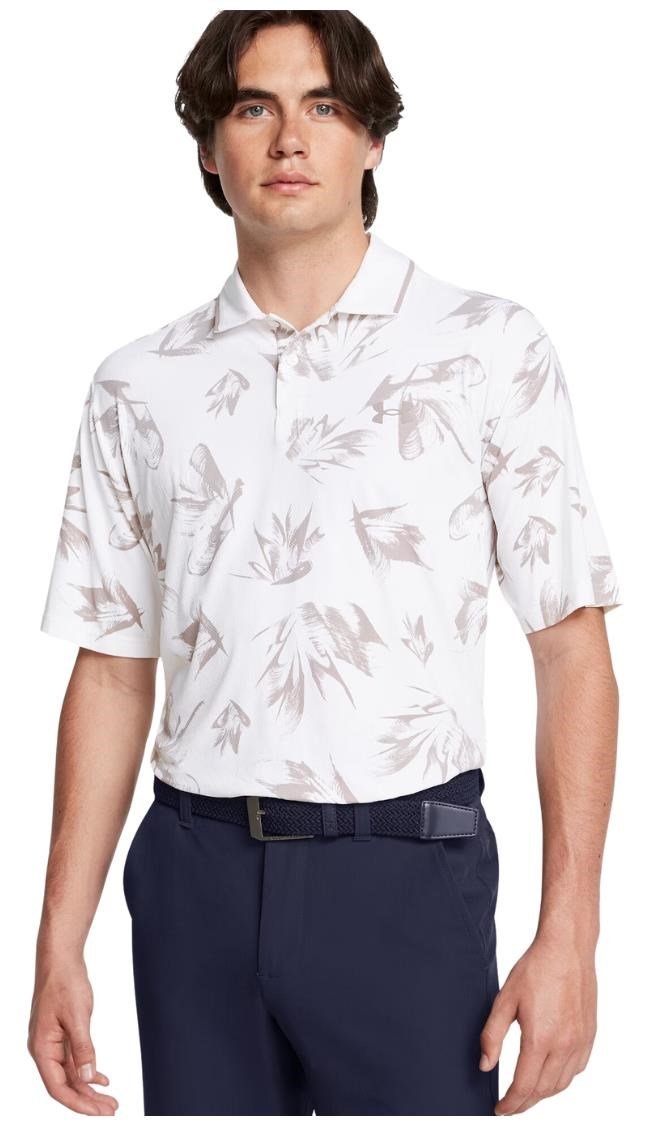 Under Armour Iso-Chill Edge polo da uomo, bianco/tetra gray