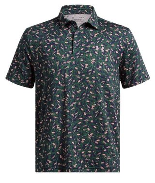 Under Armour Playoff 3.0 Printed polo uomo, midnight navy/forest green/tetra gray