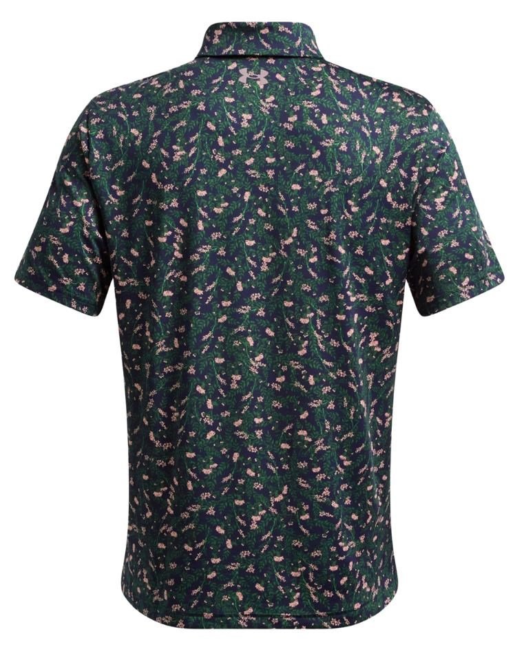 Under Armour Playoff 3.0 Printed polo uomo, midnight navy/forest green/tetra gray