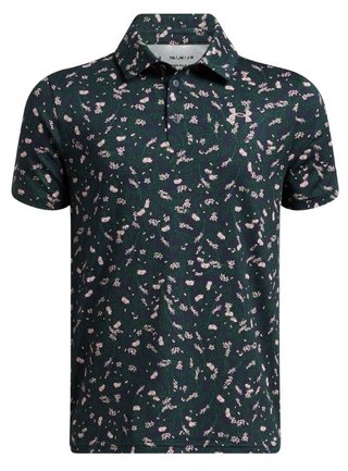 Under Armour Playoff Printed junior polo, midnight navy/forest green