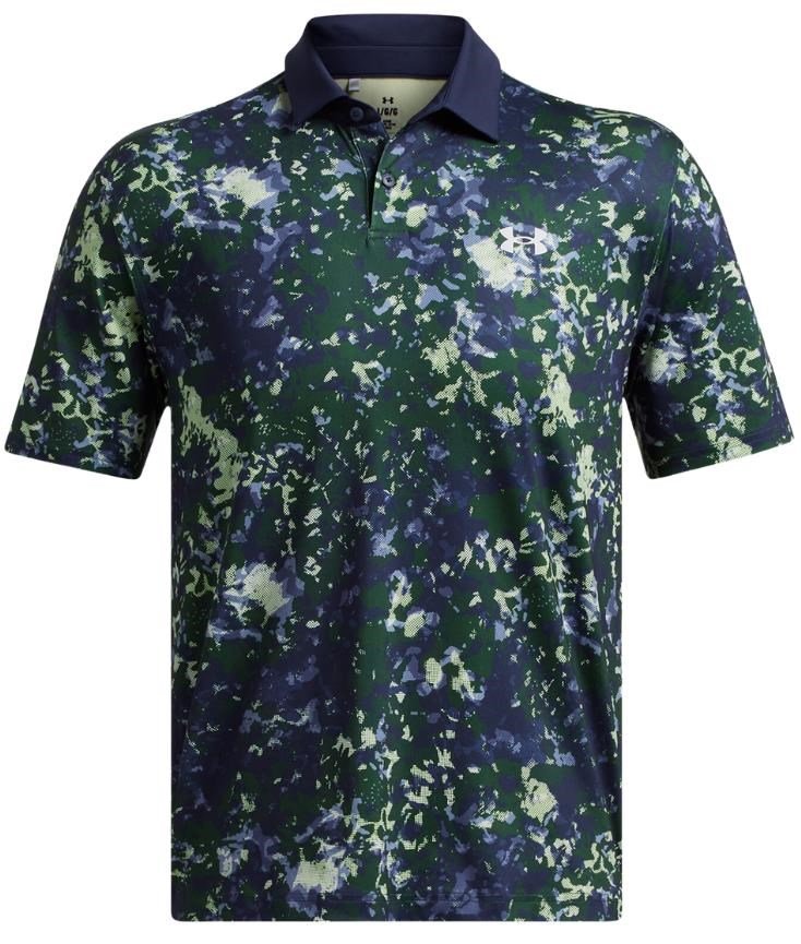 Under Armour T2G Printed polo da uomo, retro green/midnight navy