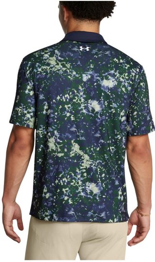 Under Armour T2G Printed polo da uomo, retro green/midnight navy