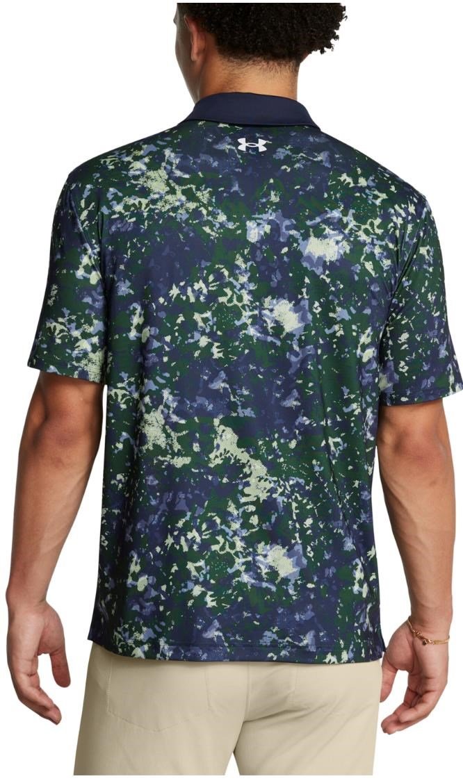 Under Armour T2G Printed polo da uomo, retro green/midnight navy