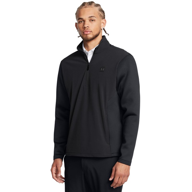 Under Armour Drive Pro Storm Hybrid 1/2-Zip felpa da uomo, antracite/nero/argento metallizzato