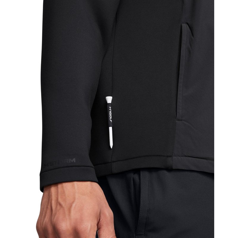 Under Armour Drive Pro Storm Hybrid 1/2-Zip felpa da uomo, antracite/nero/argento metallizzato