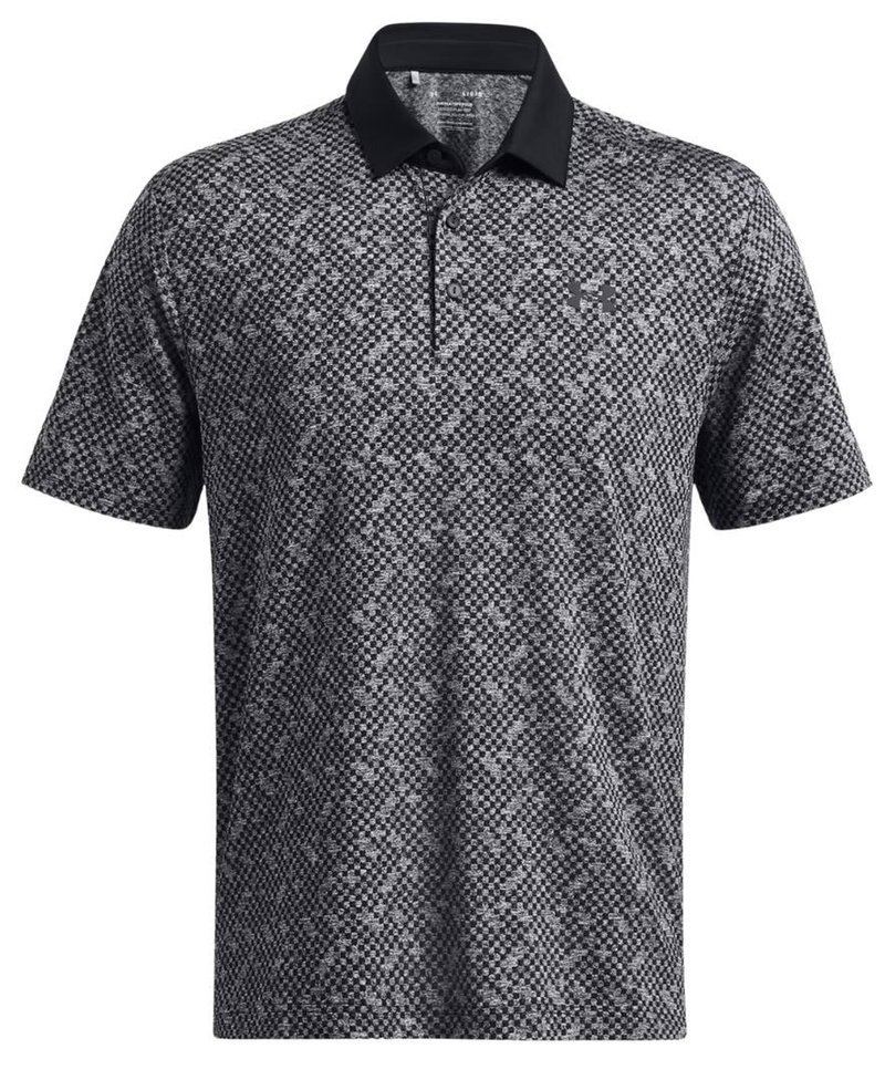 Under Armour Playoff 3.0 Check Jaquard polo da uomo, nero/bianco