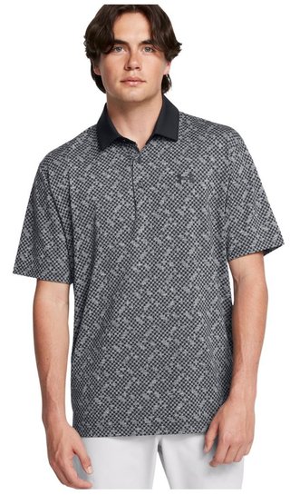 Under Armour Playoff 3.0 Check Jaquard polo da uomo, nero/bianco