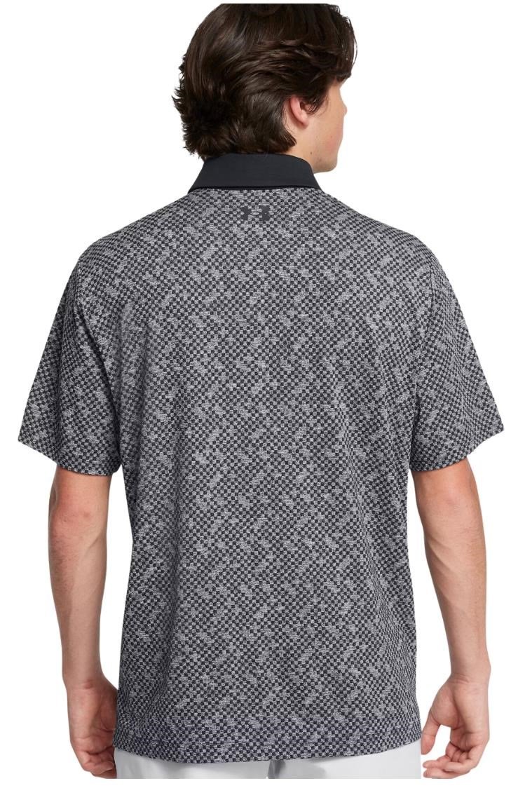 Under Armour Playoff 3.0 Check Jaquard polo da uomo, nero/bianco