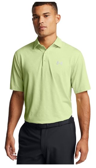 Under Armour Playoff 3.0 Check Jaquard polo da uomo, retro green/white/forest green