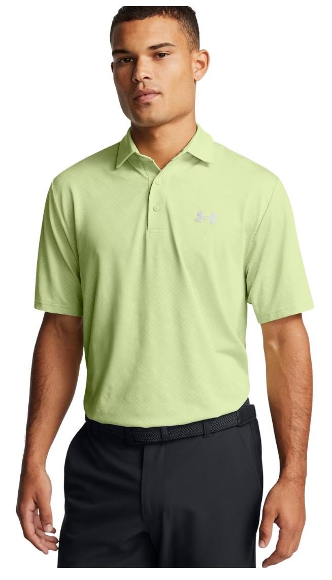 Under Armour Playoff 3.0 Check Jaquard polo da uomo, retro green/white/forest green