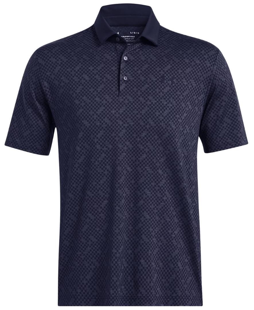Under Armour Playoff 3.0 Check Jaquard polo da uomo, midnight navy