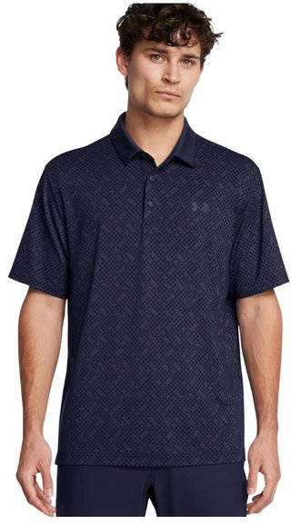 Under Armour Playoff 3.0 Check Jaquard polo da uomo, midnight navy
