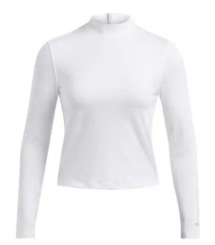 Under Armour Drive Long Sleeve Mock maglia da donna a maniche lunghe, bianca