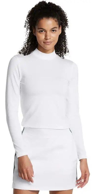 Under Armour Drive Long Sleeve Mock maglia da donna a maniche lunghe, bianca