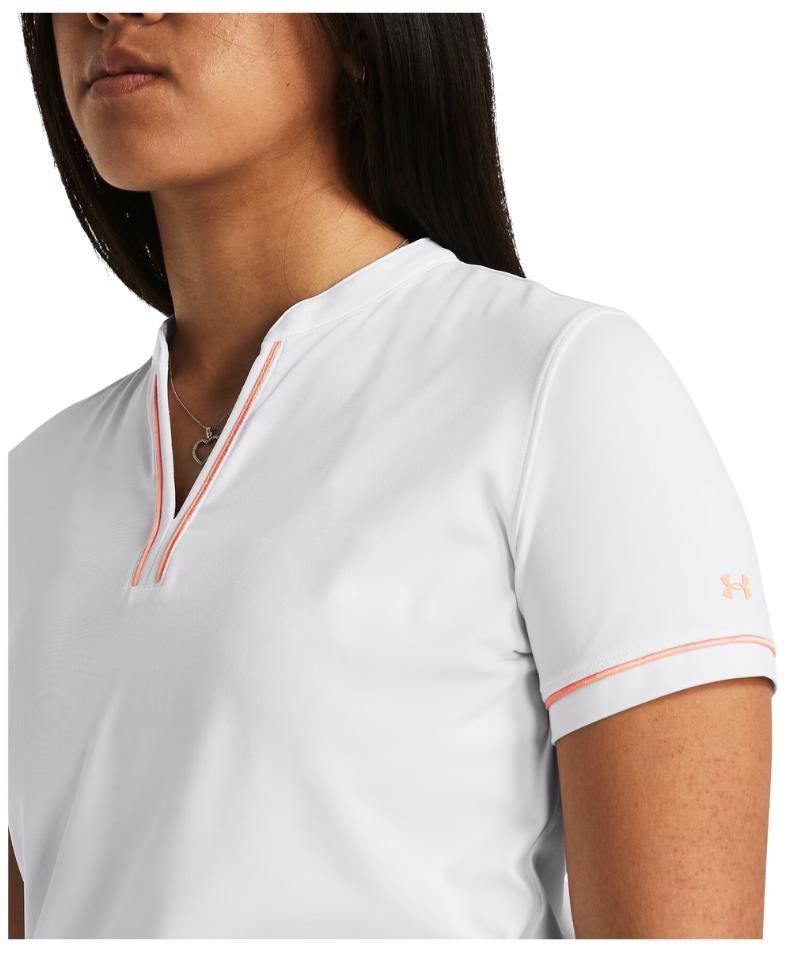 Under Armour Playoff 3.0 Novelty polo da donna, bianco/arancione flarer