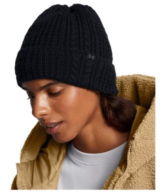 Under Armour Halftime Cable Knit beanie da donna, nero