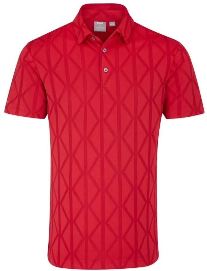 PING Lenny Jacquard polo da uomo, rich red