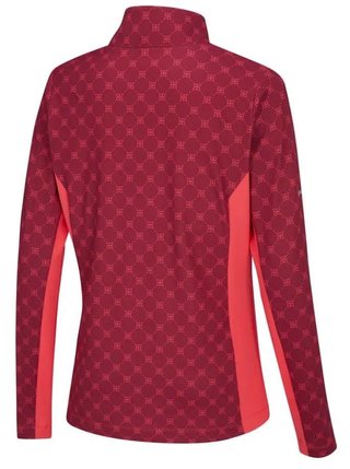 PING Lolette Printed manica lunga polo da donna, tibetan red multi/cayenne