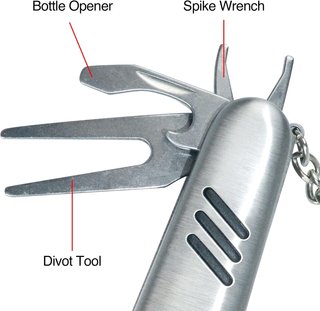 PGA Tour Multi-Tool Outil Polyvalent strumento divot, argento