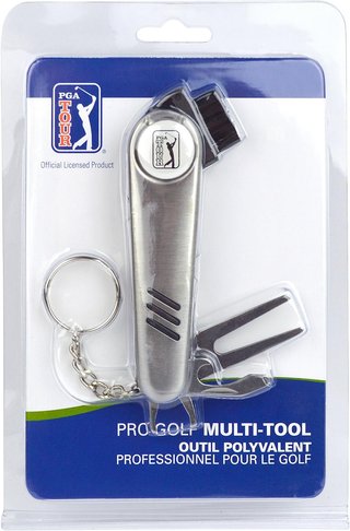 PGA Tour Multi-Tool Outil Polyvalent strumento divot, argento