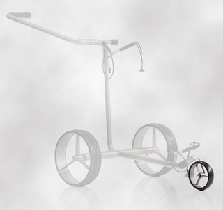 JuStar ruota anteriore per carrello elettrico JuStar Silver, cerchio in titanio, pneumatico nero