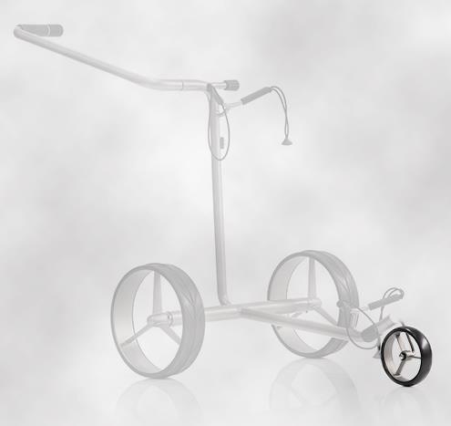 JuStar ruota anteriore per carrello elettrico JuStar Silver, cerchio in titanio, pneumatico nero